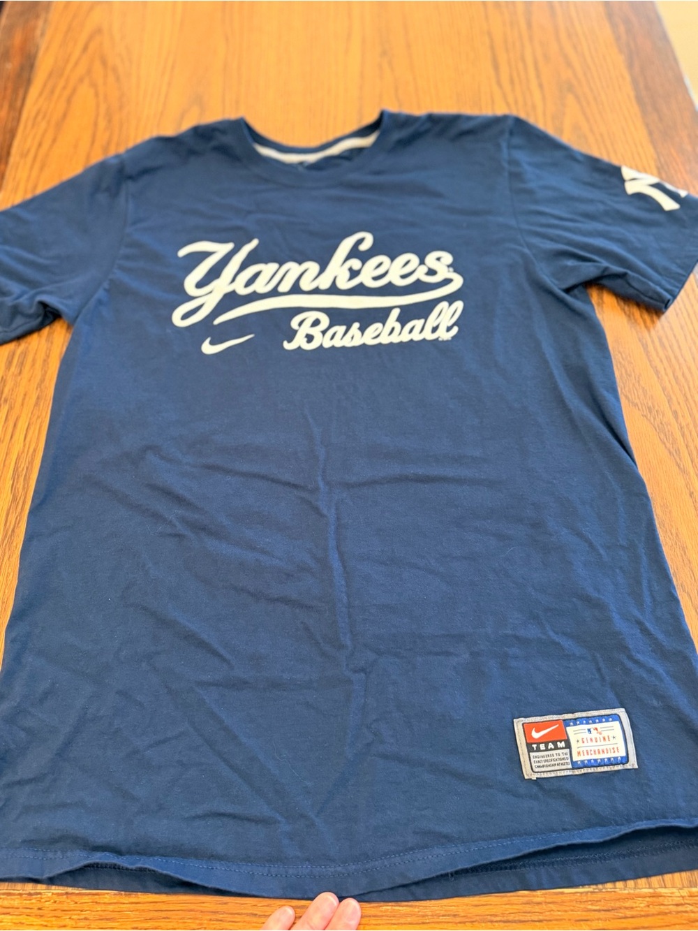 Nike Navy Short Sleeve Tee with Red Nike Patch